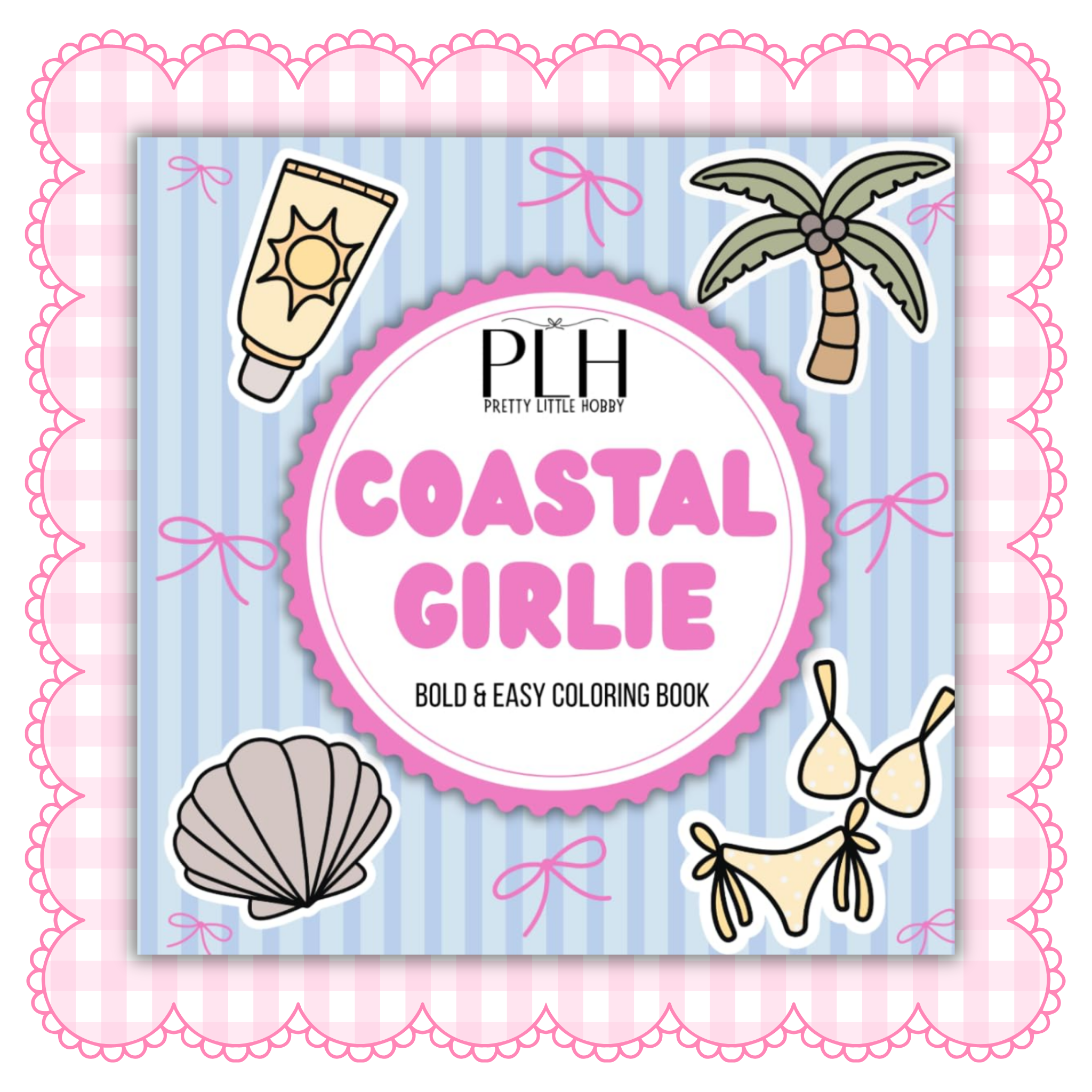 Coastal Girlie Bold & Easy Coloring Book