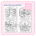 Coquette Cutie Summer Coloring Pages | Digital Download