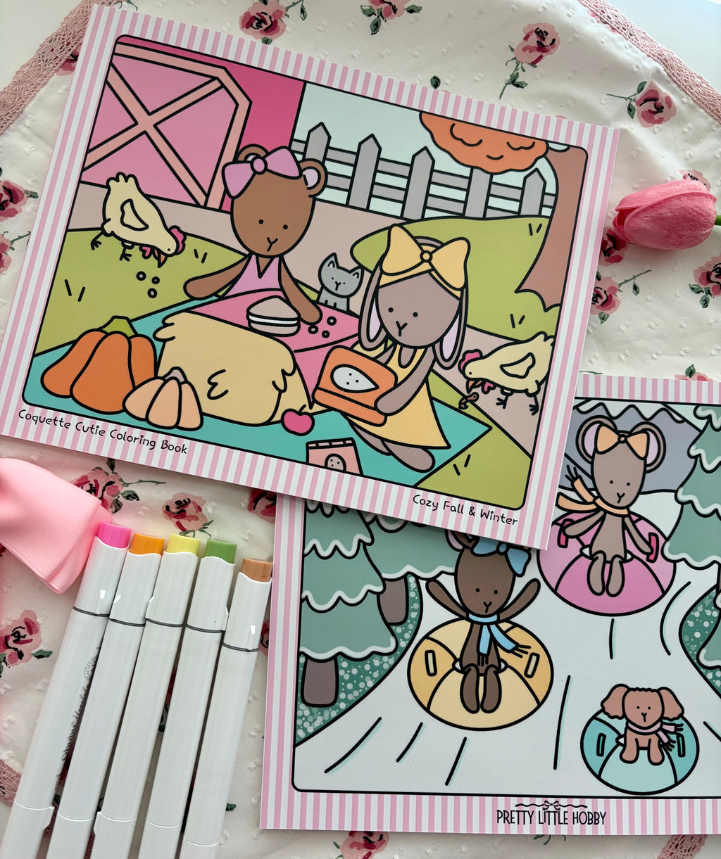 Coquette Cutie Coloring Book: Cozy Fall & Winter