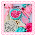Cutesy Coastal Punch Needle Coaster Kit - Conch Shell Design
