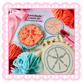 Cutesy Coastal Punch Needle Coaster Kit - Sand Dollar Design