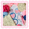 Cutesy Girlie Punch Needle Coaster Kit - 4 Design Bundle