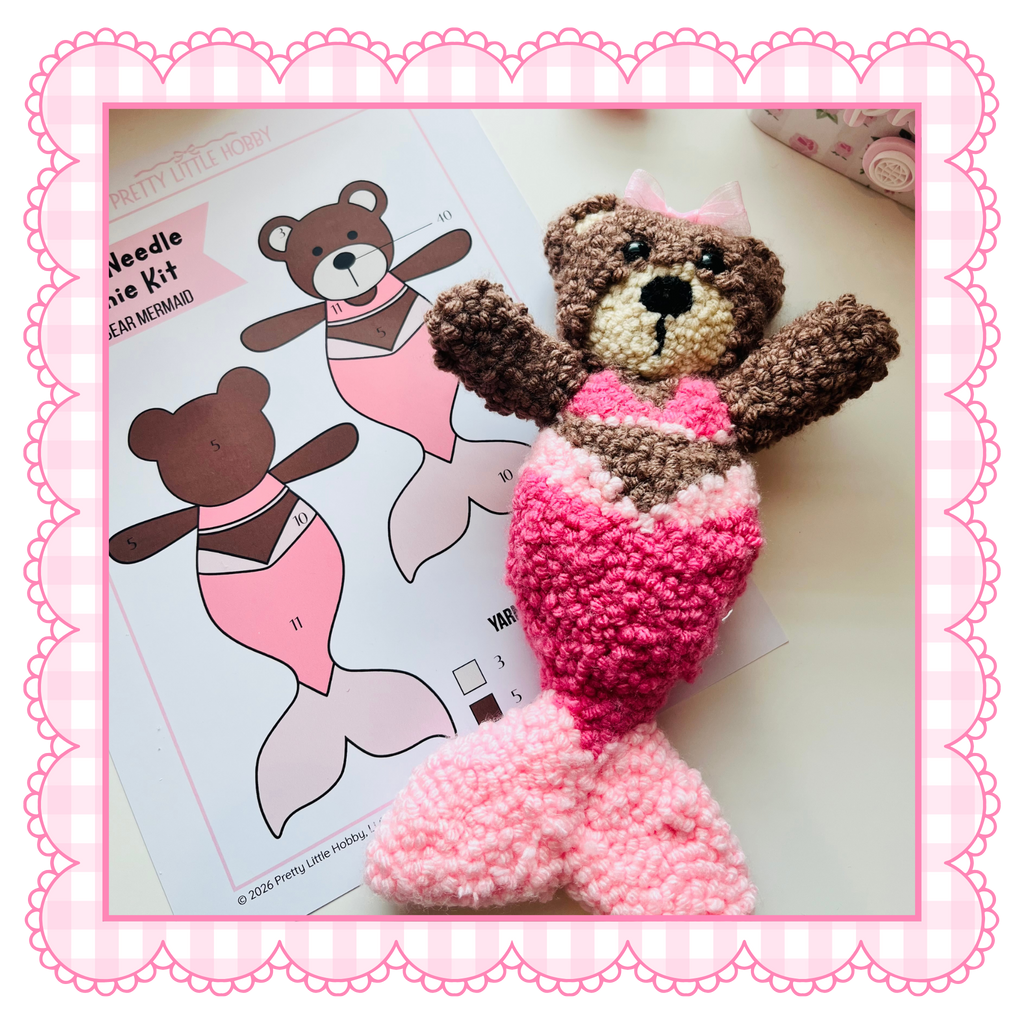 Cutie Bear Mermaid Punch Needle Plushie Kit