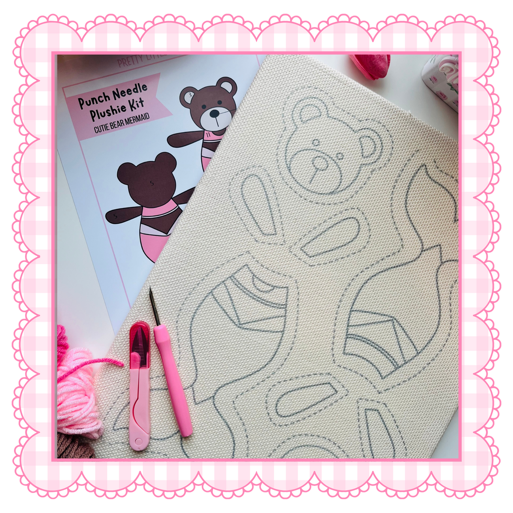 Cutie Bear Mermaid Punch Needle Plushie Kit
