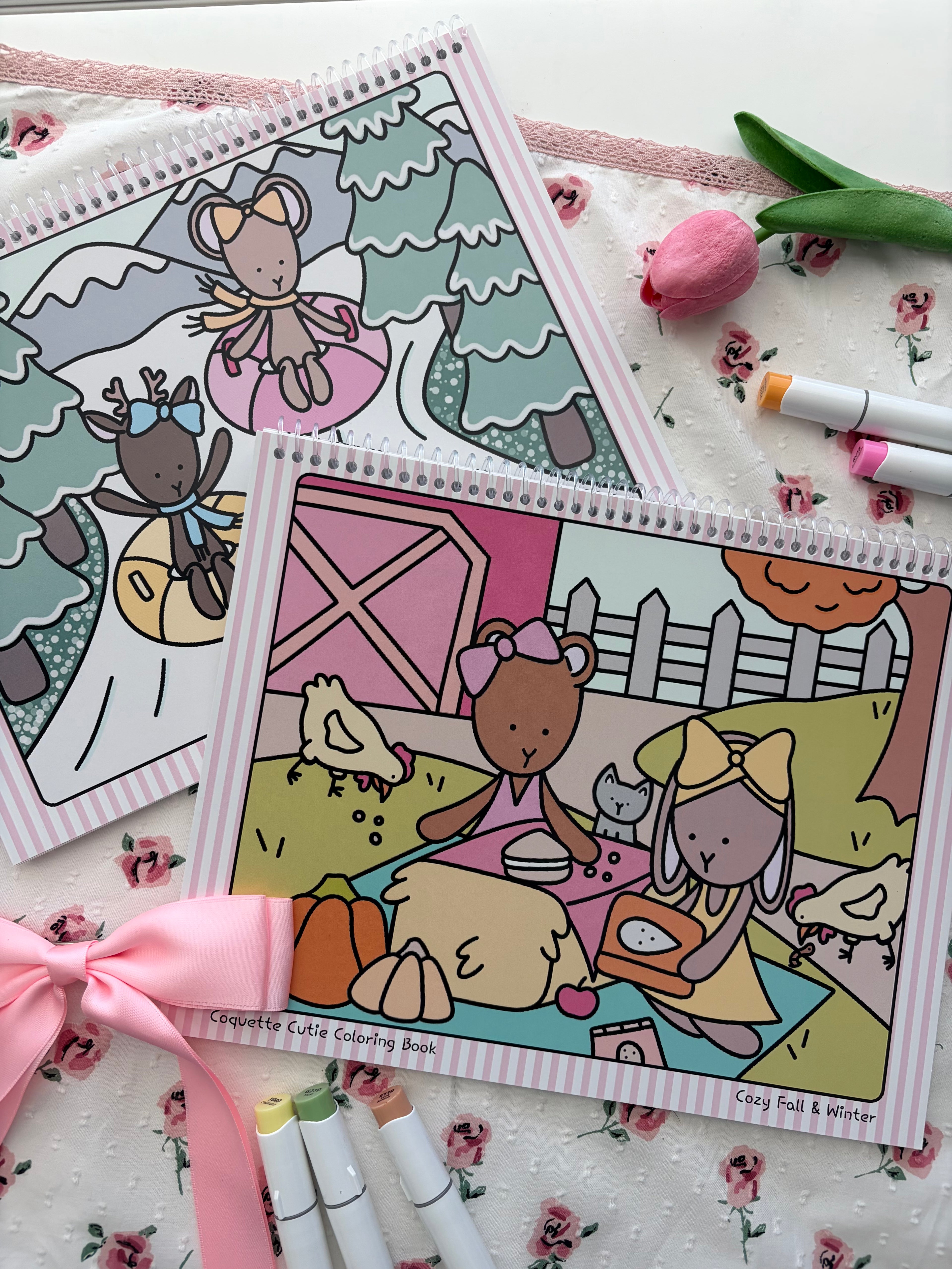 Coquette Cutie Coloring Book: Cozy Fall & Winter Spiral Bound